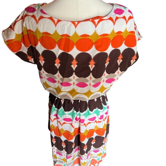 Tiana B Colorful Short Dolman Sleeves Mini Dress Size 8 - Picture 4 of 6